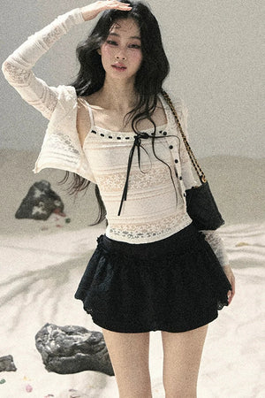 Lace Hollow-Out Two-Piece Set