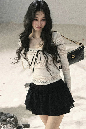 Lace Hollow-Out Two-Piece Set