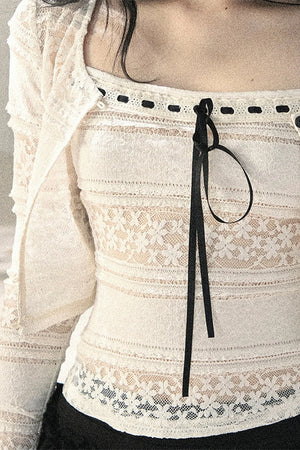 Lace Hollow-Out Two-Piece Set