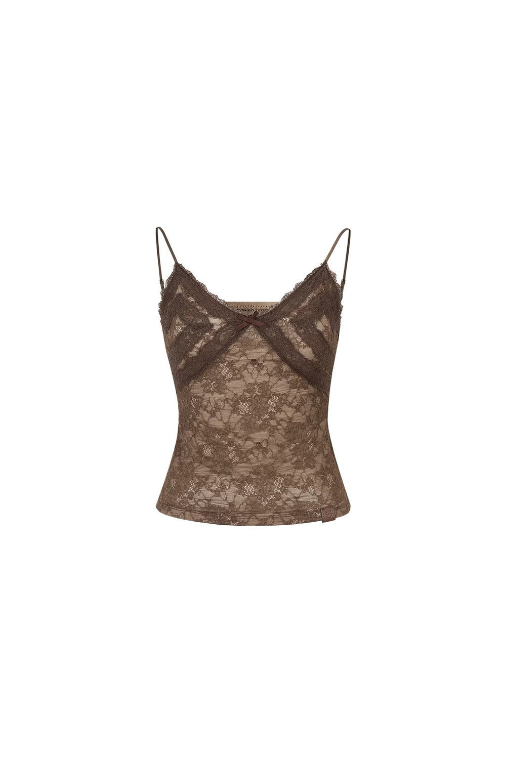 Lace Jacquard Bow Camisole