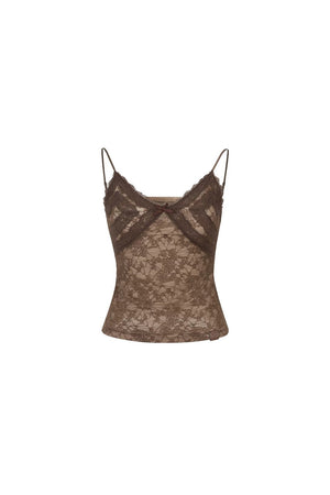Lace Jacquard Bow Camisole