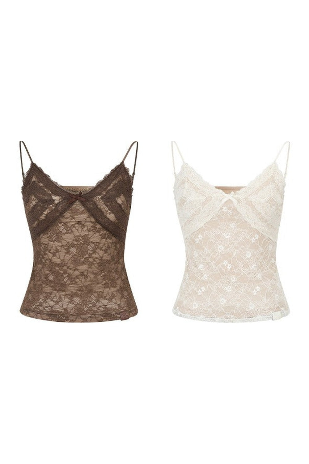 Lace Jacquard Bow Camisole