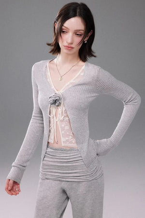Lace Knit Two-Piece Top