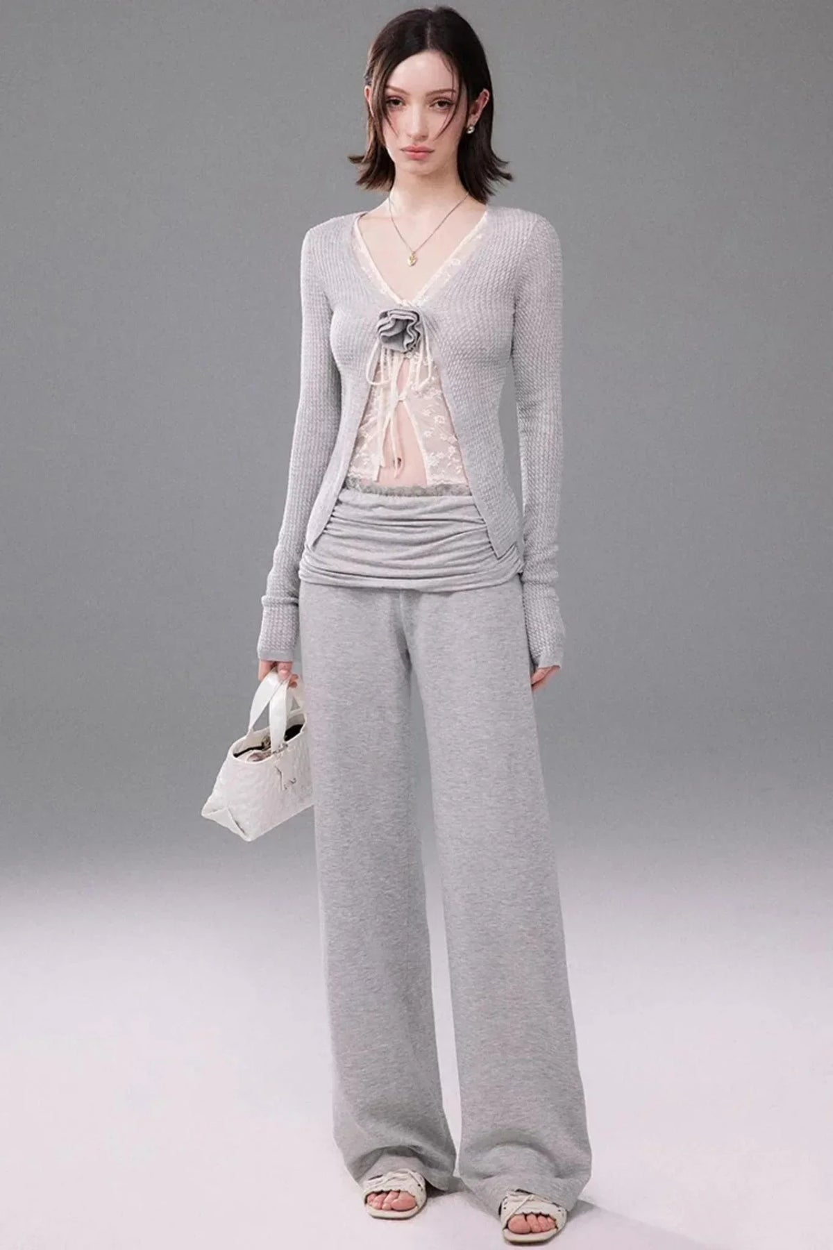 Lace Knit Two-Piece Top