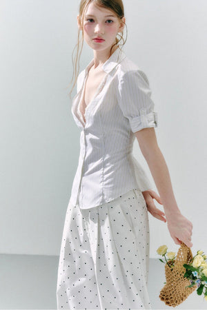 Lace Low Neck Two-Piece Blouse