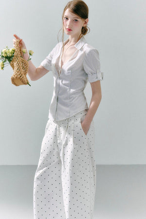 Lace Low Neck Two-Piece Blouse