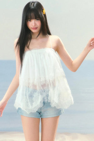 Lace Mesh Camisole Vest