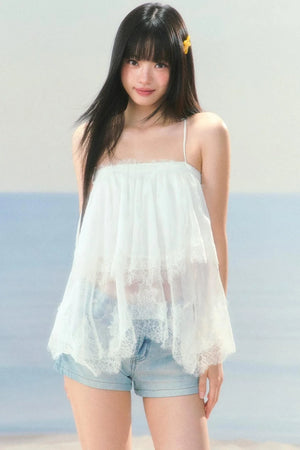 Lace Mesh Camisole Vest