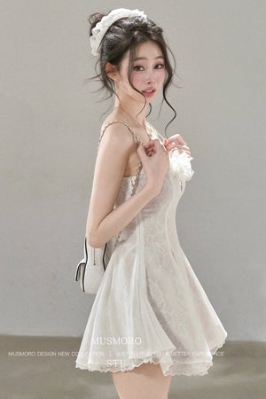 Lace Mesh Floral Dress
