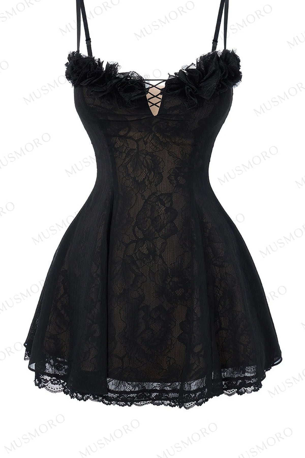 Lace Mesh Floral Dress