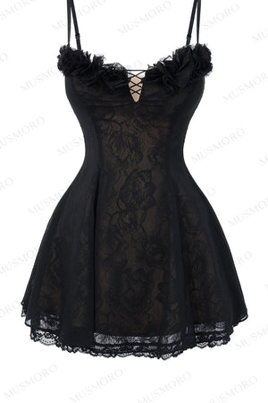 Lace Mesh Floral Dress