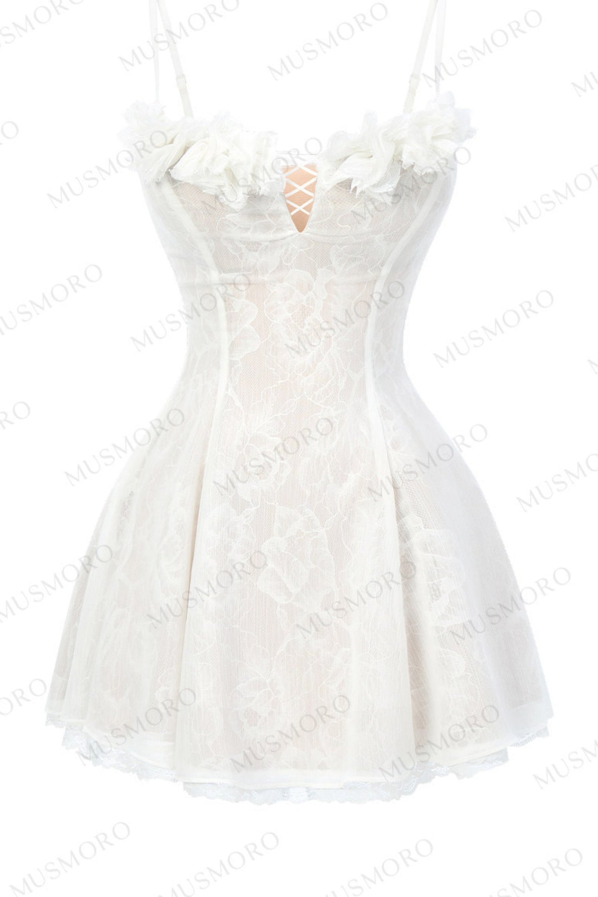 Lace Mesh Floral Dress