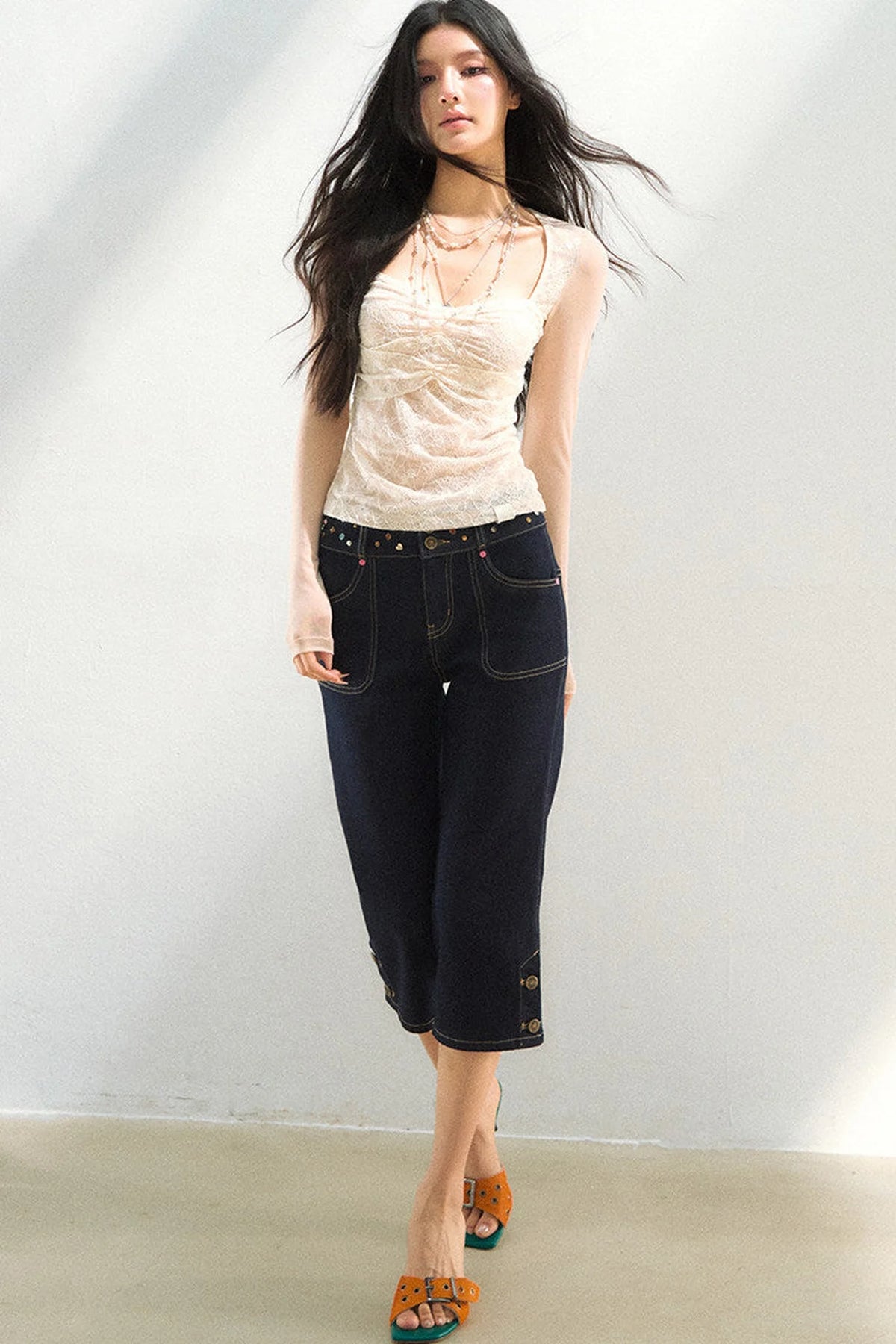 Lace Mesh Patchwork Top