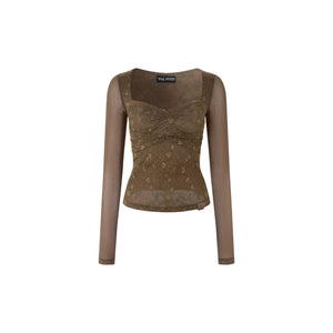 Lace Mesh Patchwork Top