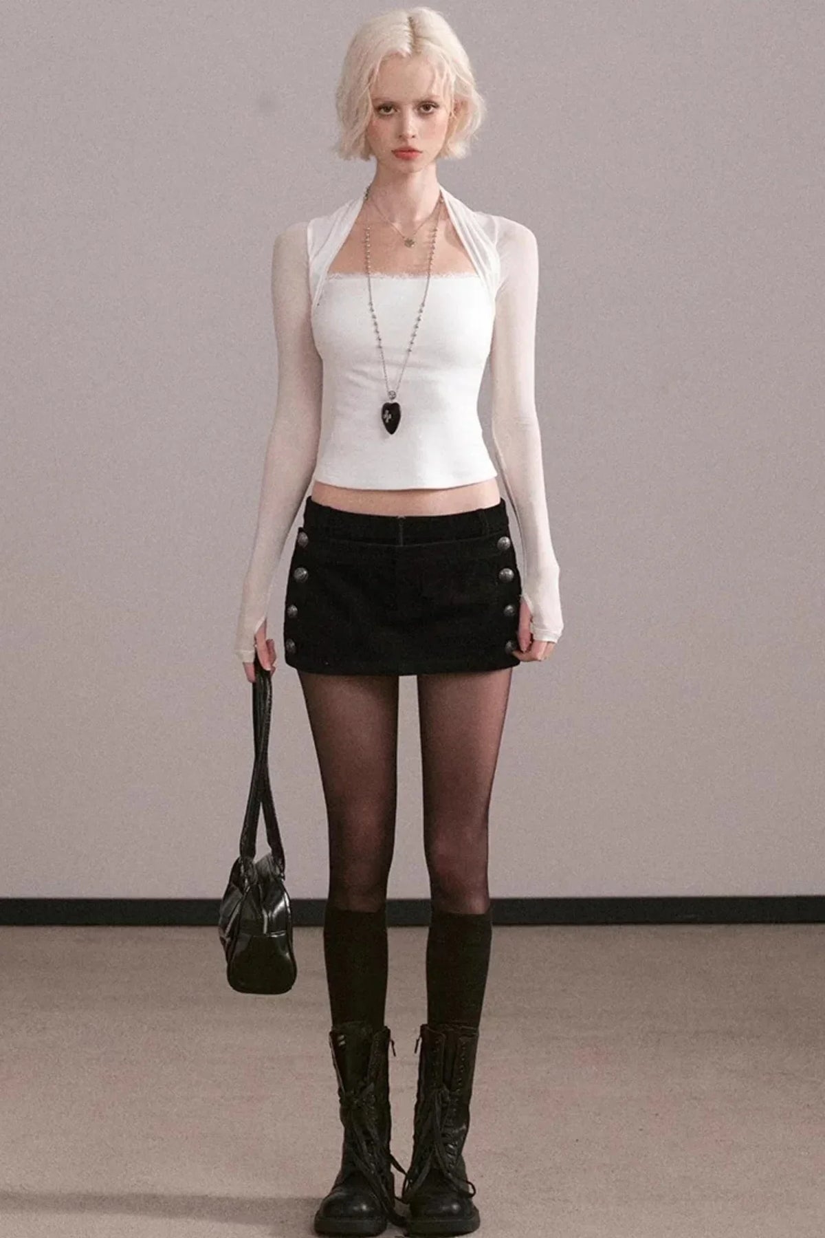 Lace Mesh Waist-Cinching Vest