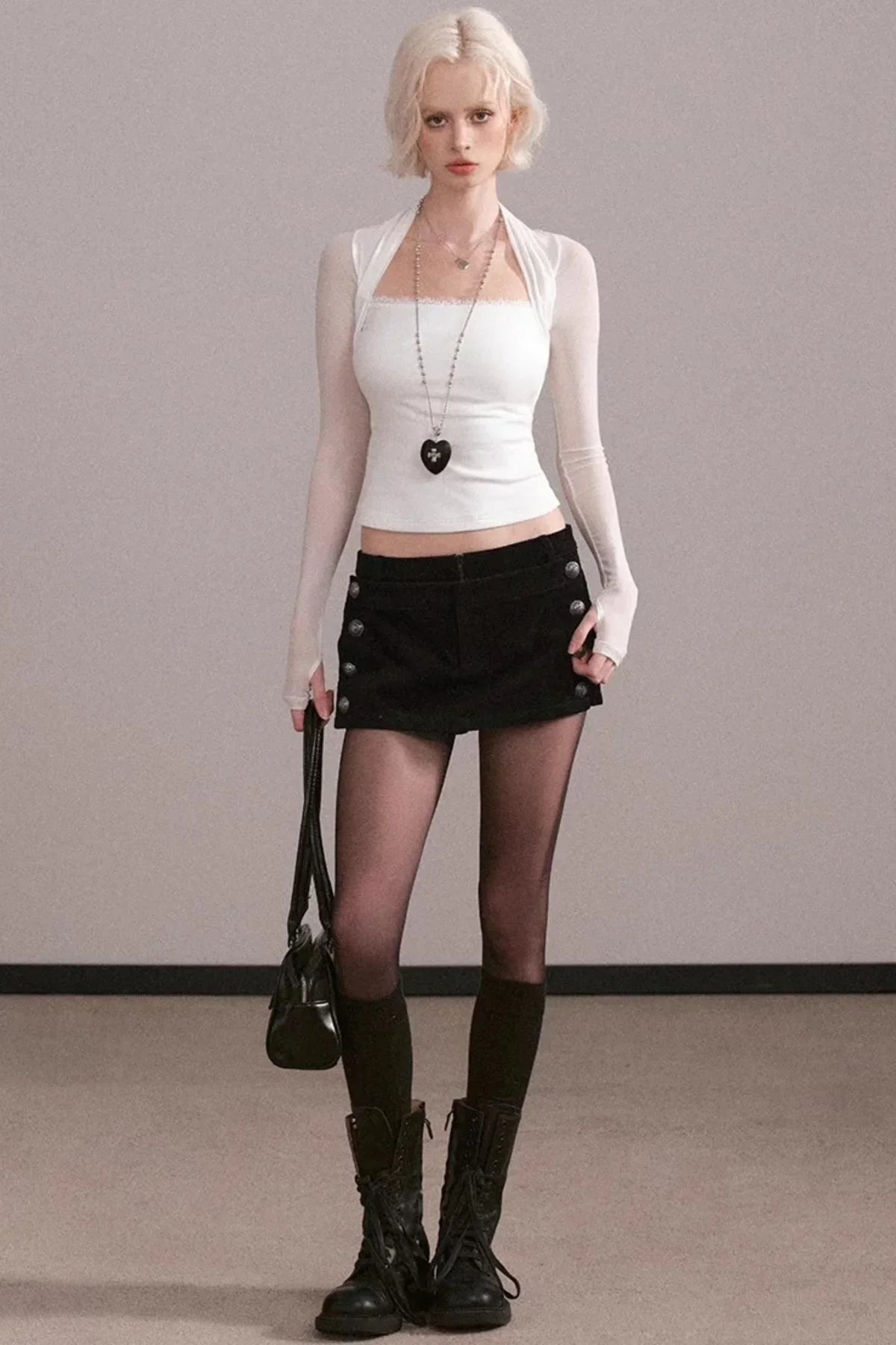 Lace Mesh Waist-Cinching Vest