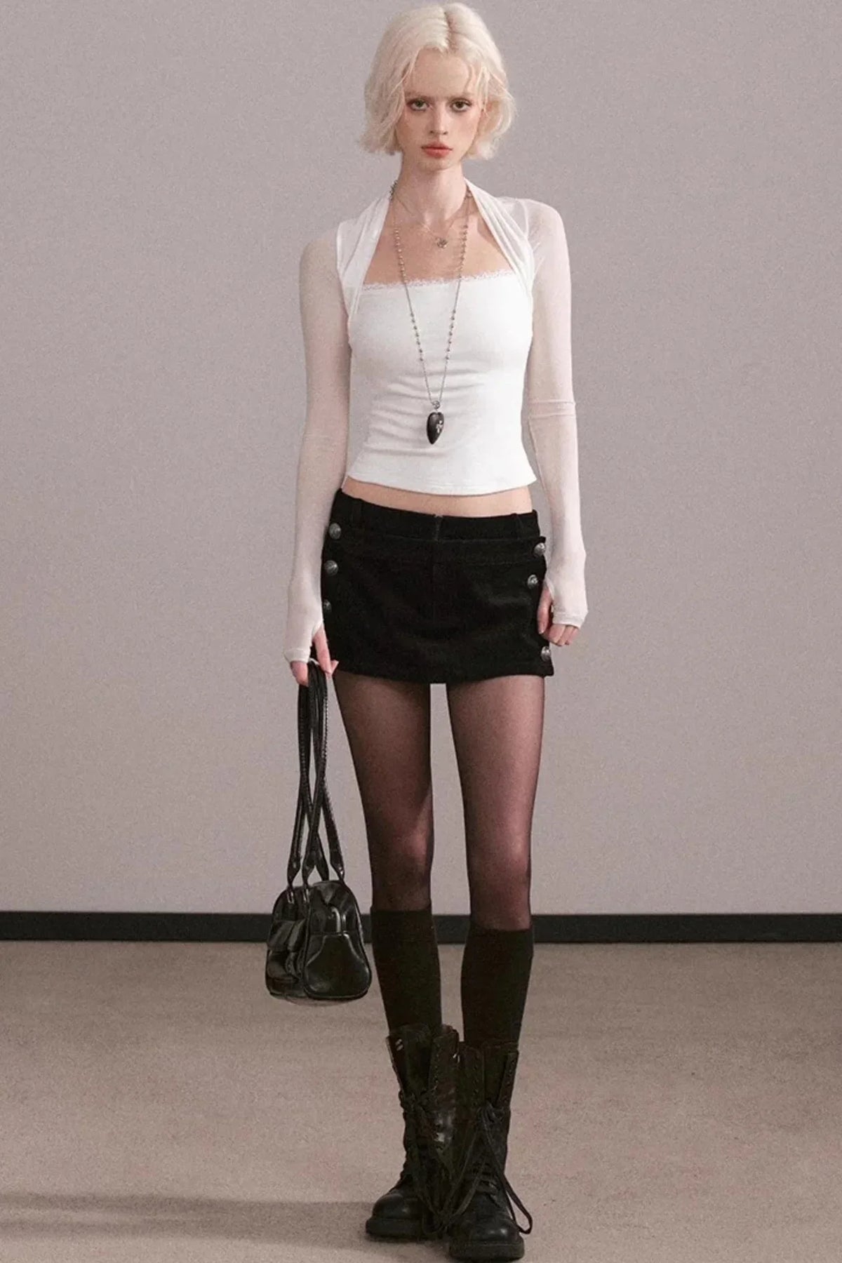 Lace Mesh Waist-Cinching Vest