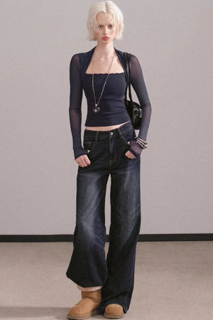 Lace Mesh Waist-Cinching Vest