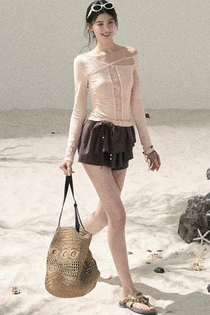 Lace Off-Shoulder Cropped Top