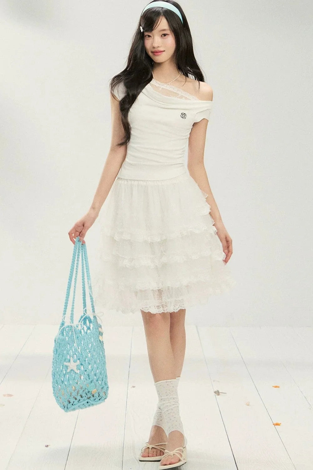 Lace Off-Shoulder T-Shirt