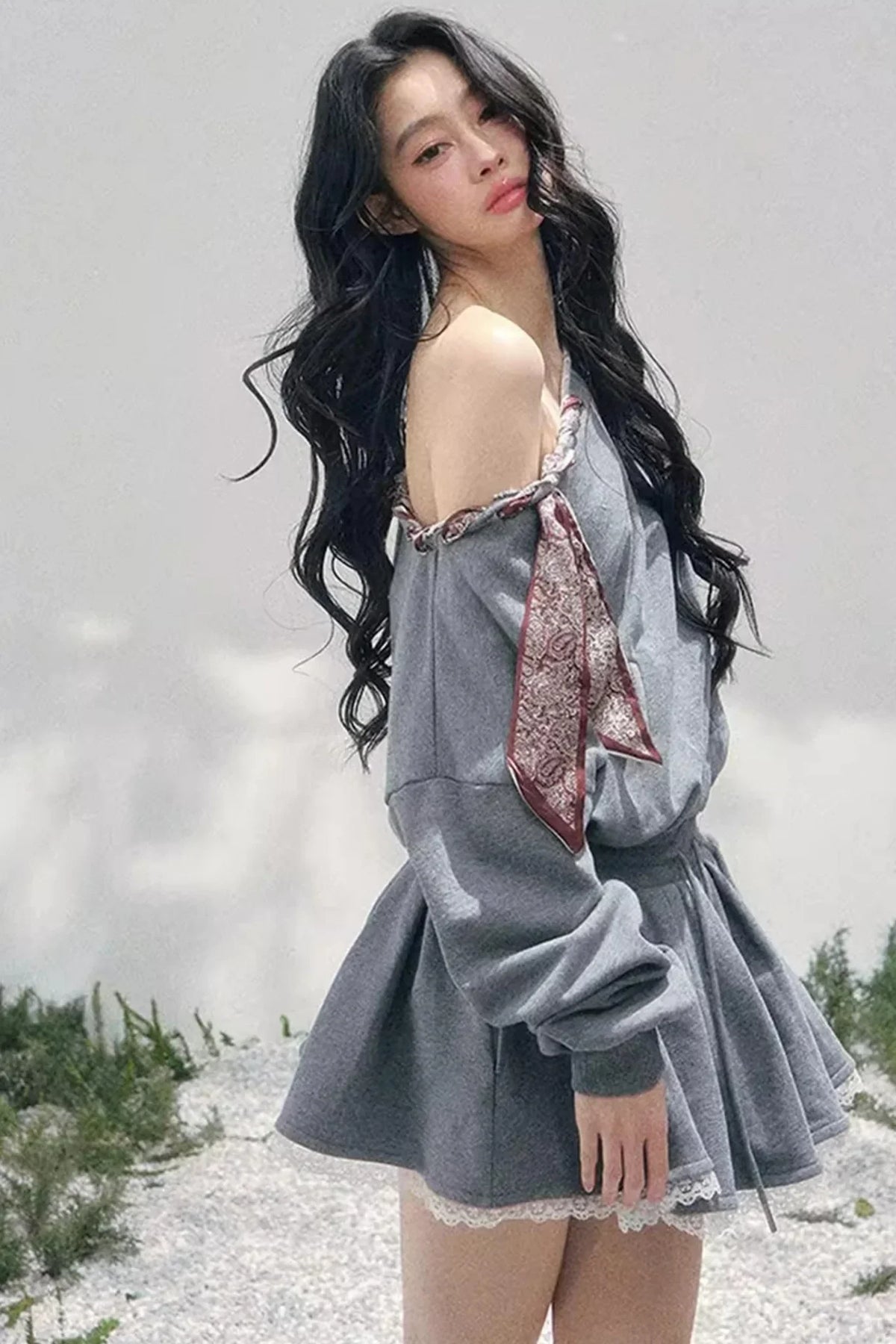 Lace One-Shoulder Dress