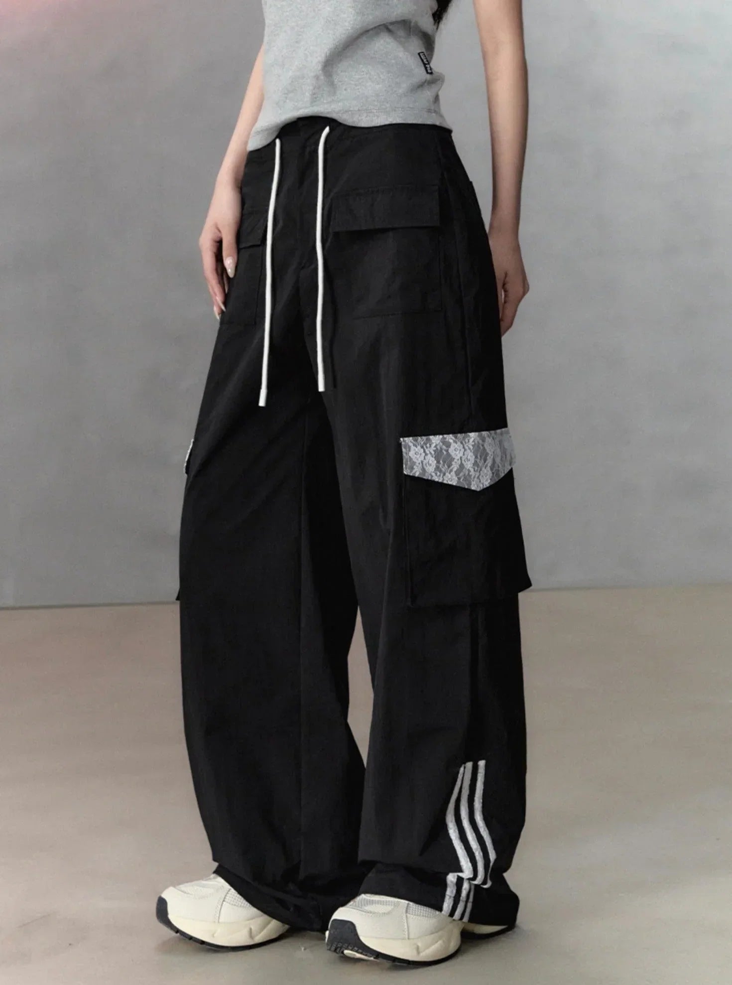 Lace Panel Skinny Pants