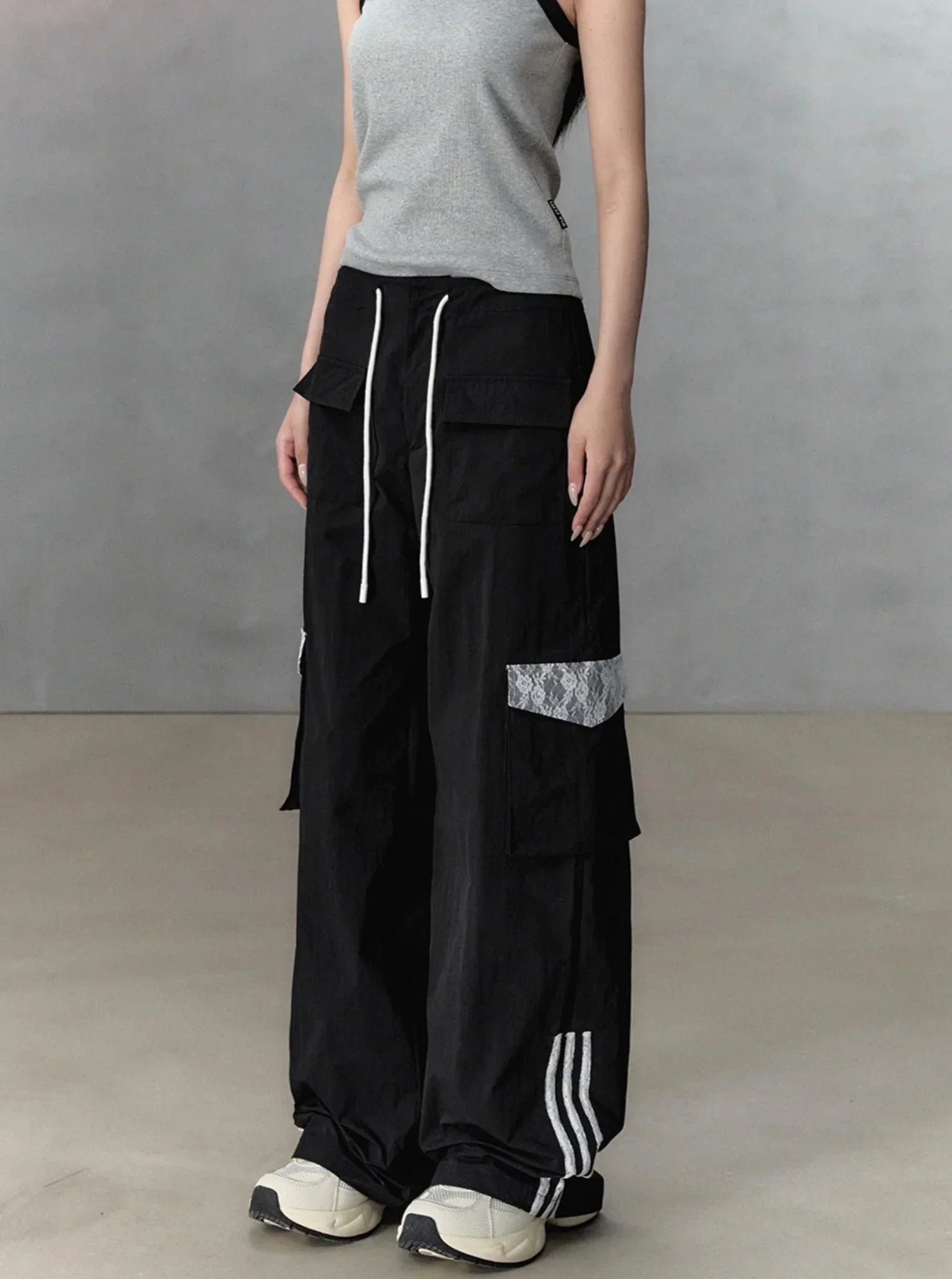 Lace Panel Skinny Pants