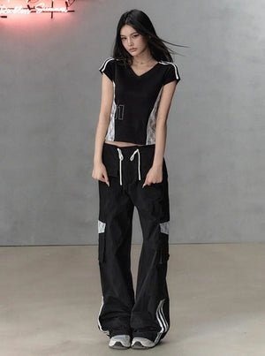 Lace Panel Skinny Pants