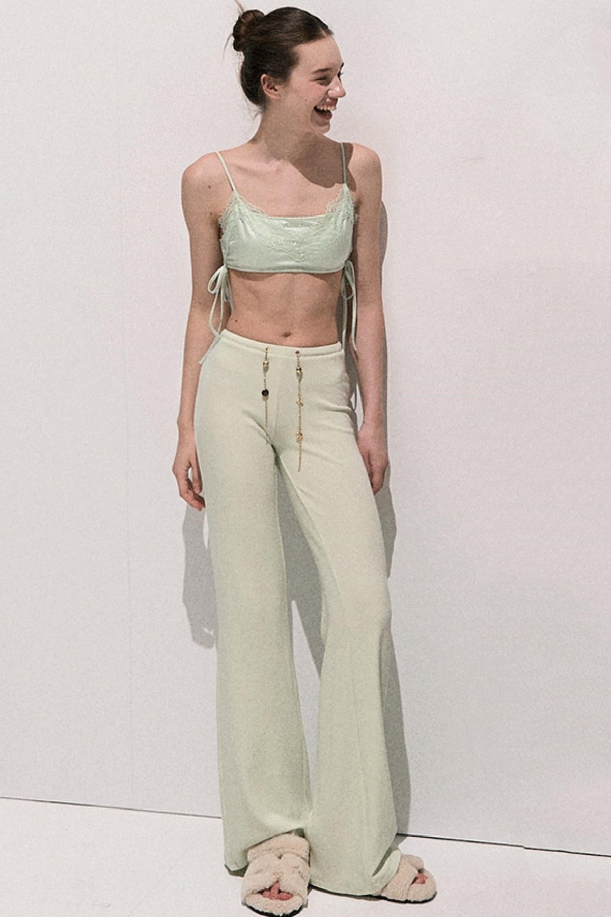 Lace Paneled Satin Inner Top