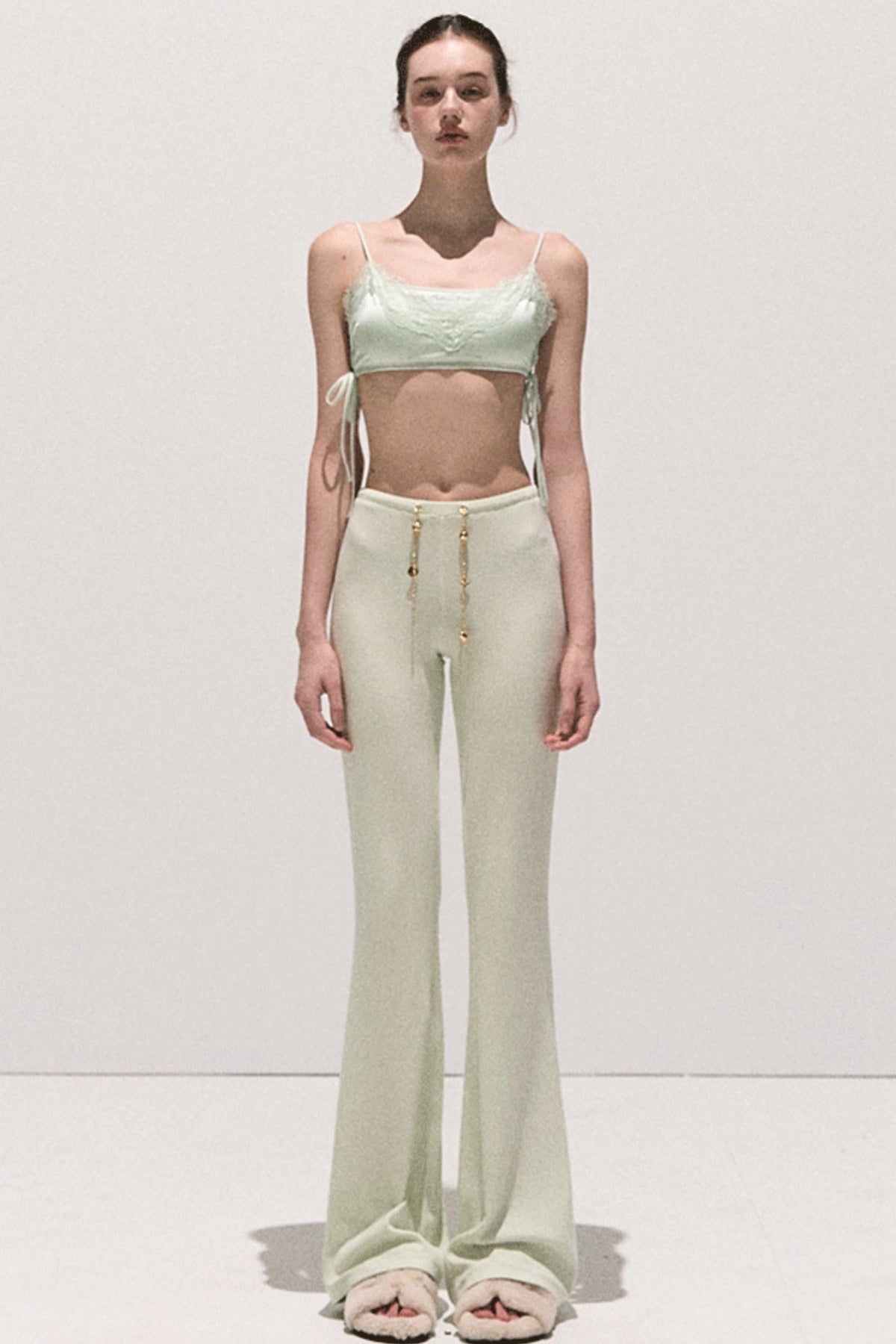 Lace Paneled Satin Inner Top