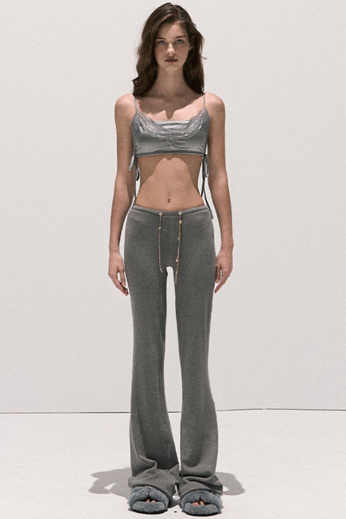 Lace Paneled Satin Inner Top