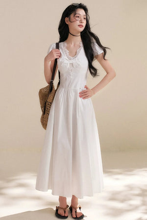 Lace Patchwork A-Line Dress