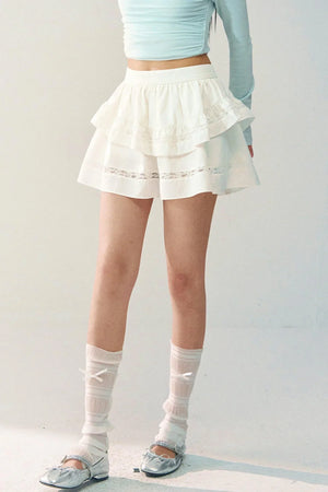 Lace Patchwork A-Line Skirt