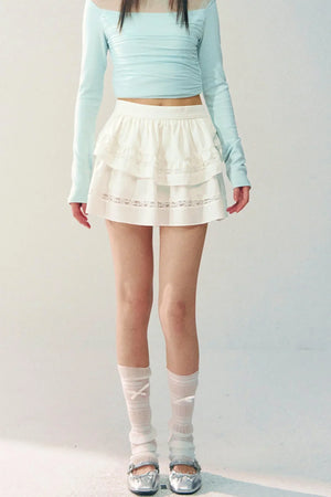 Lace Patchwork A-Line Skirt