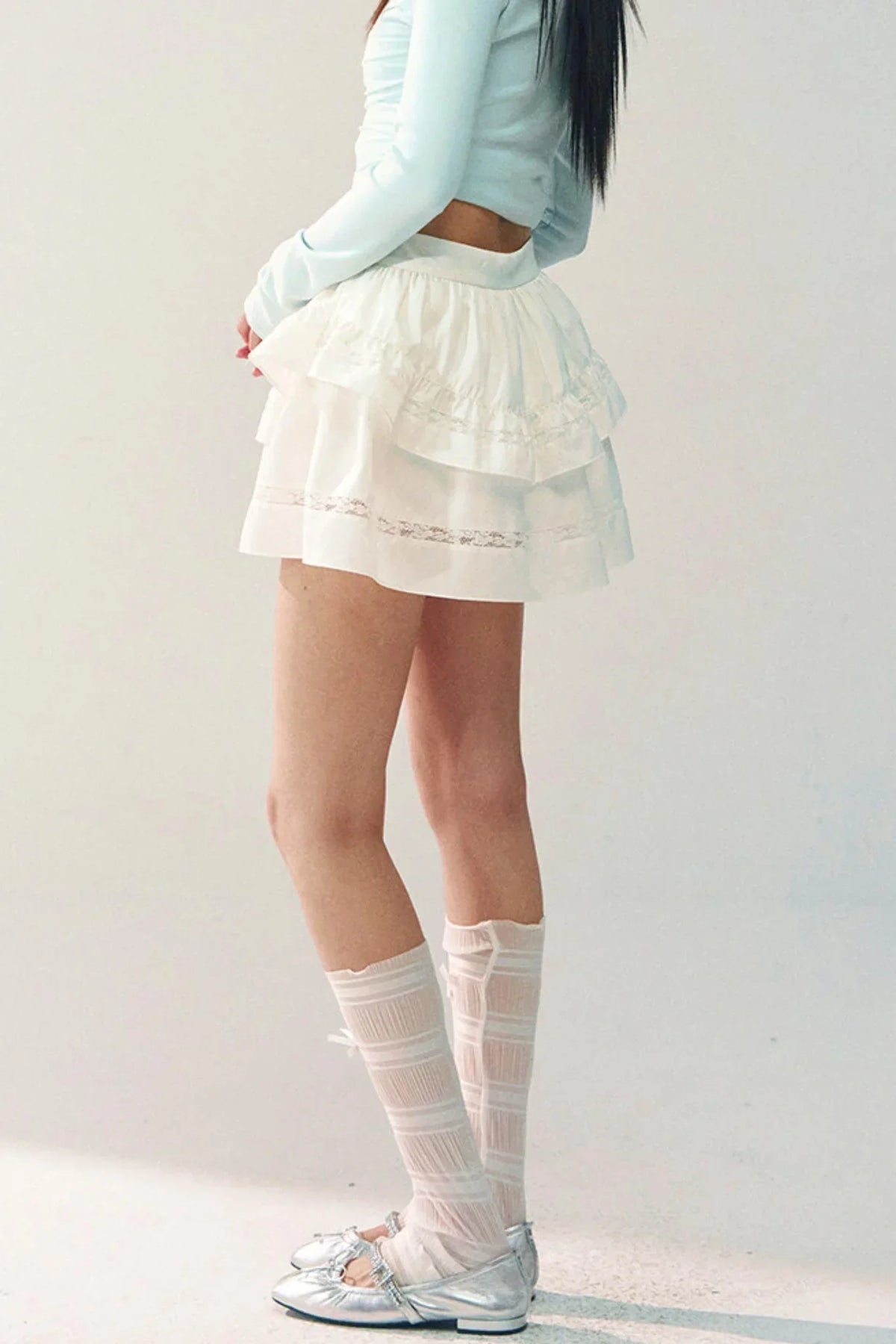 Lace Patchwork A-Line Skirt