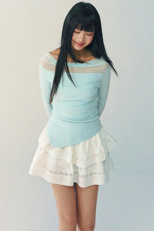Lace Patchwork A-Line Skirt
