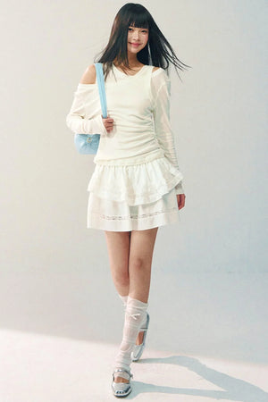 Lace Patchwork A-Line Skirt