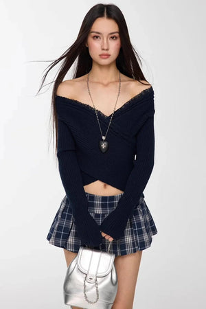 Lace Patchwork Cropped Sweater