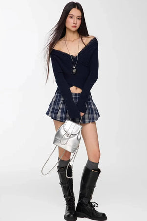 Lace Patchwork Cropped Sweater