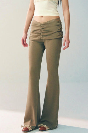 Lace Patchwork Flared Pants