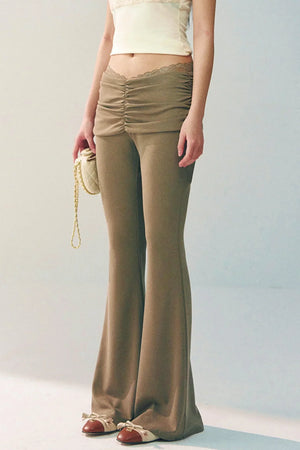 Lace Patchwork Flared Pants