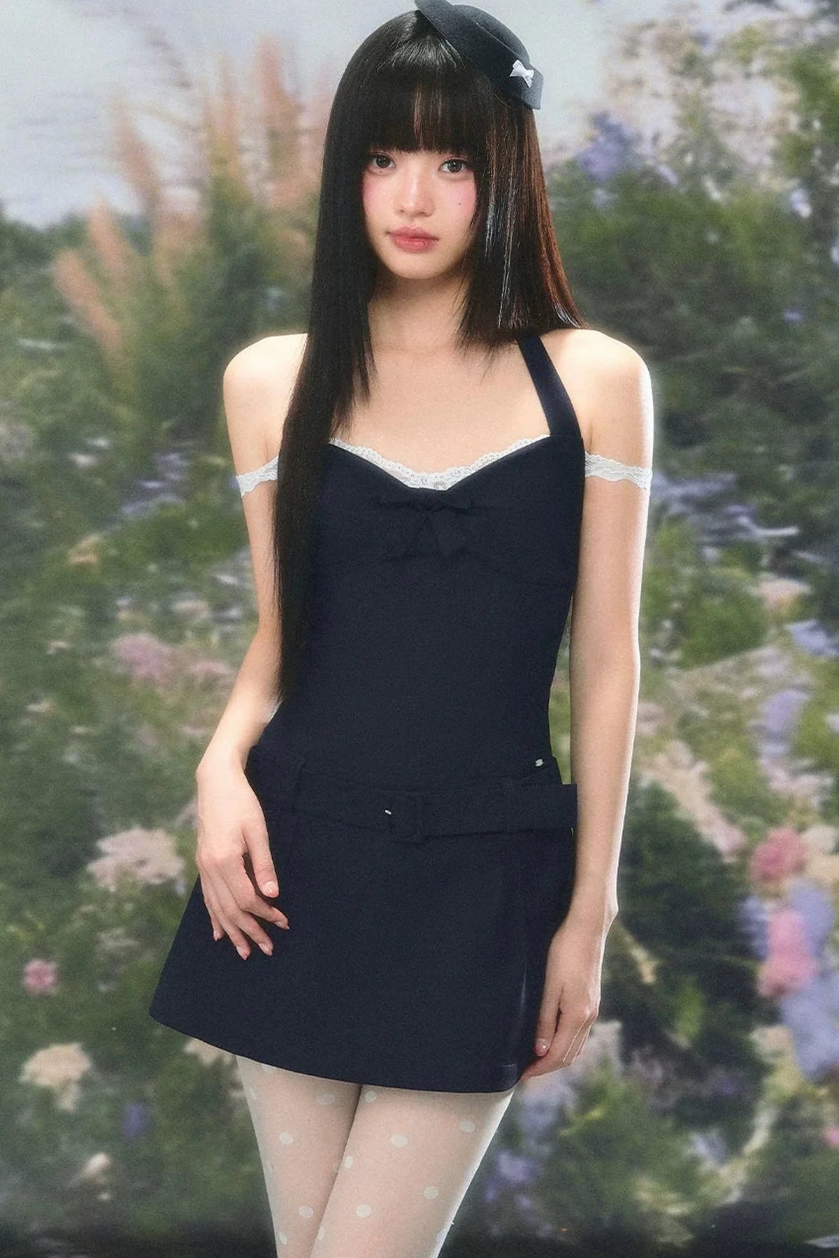 Lace Patchwork Halter Dress
