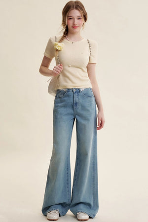 Lace Patchwork High-Rise Jeans