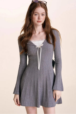 Lace Patchwork Knit Dress