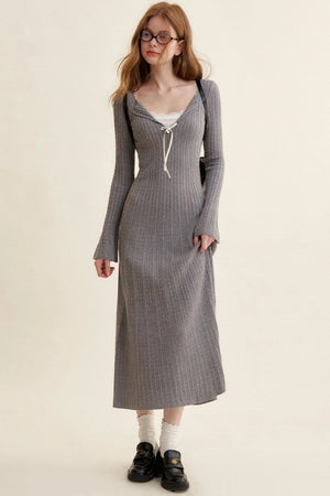 Lace Patchwork Knit Dress