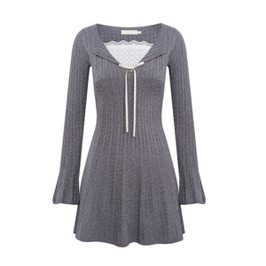 Lace Patchwork Knit Dress