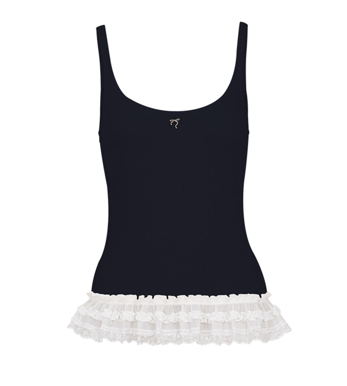 Lace Patchwork Knit Suspenders