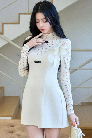 Lace Patchwork V-Neck Dress