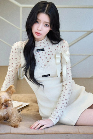 Lace Patchwork V-Neck Dress