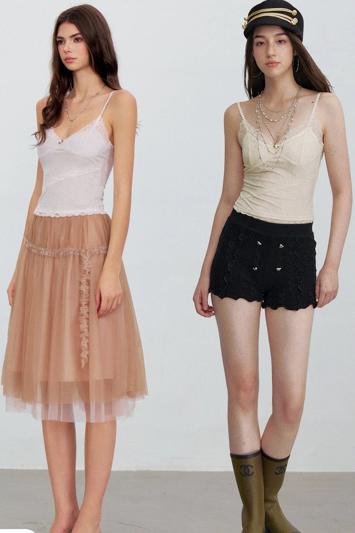 Lace Patchwork Velvet Camisole
